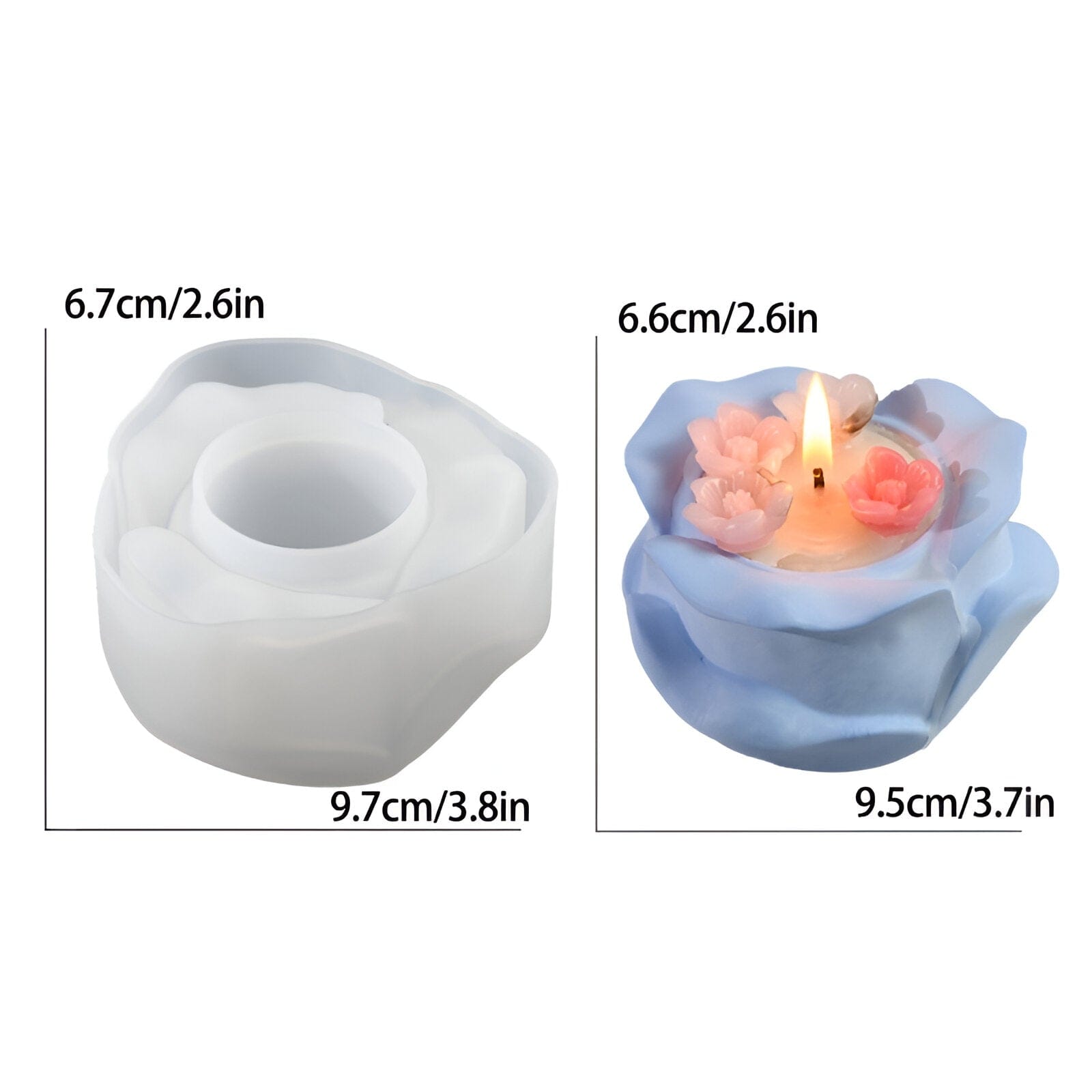 Silicon Rose Candle Holder