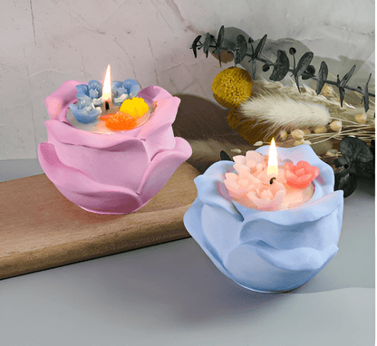 Silicon Rose Candle Holder