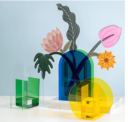 Colorful Acrylic Geometric Flower Vase