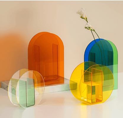 Colorful Acrylic Geometric Flower Vase