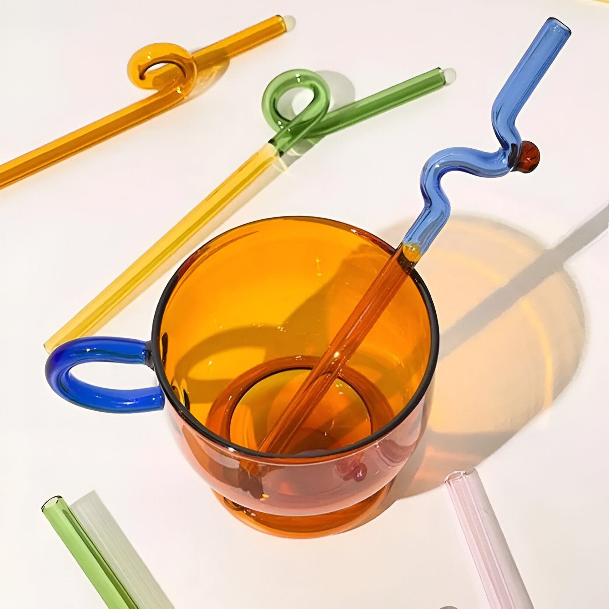 Twist Colorful Glass Straw