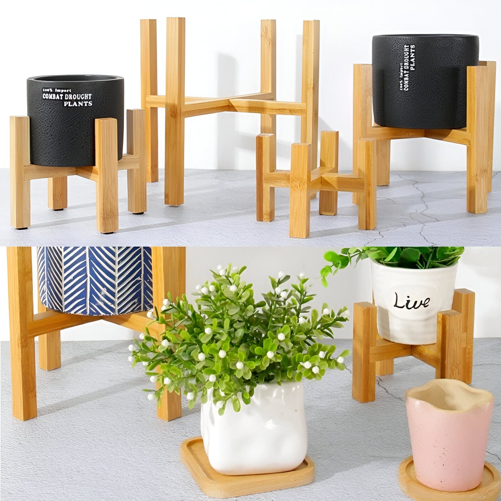 Genuine Bamboo Wooden Plant Stand