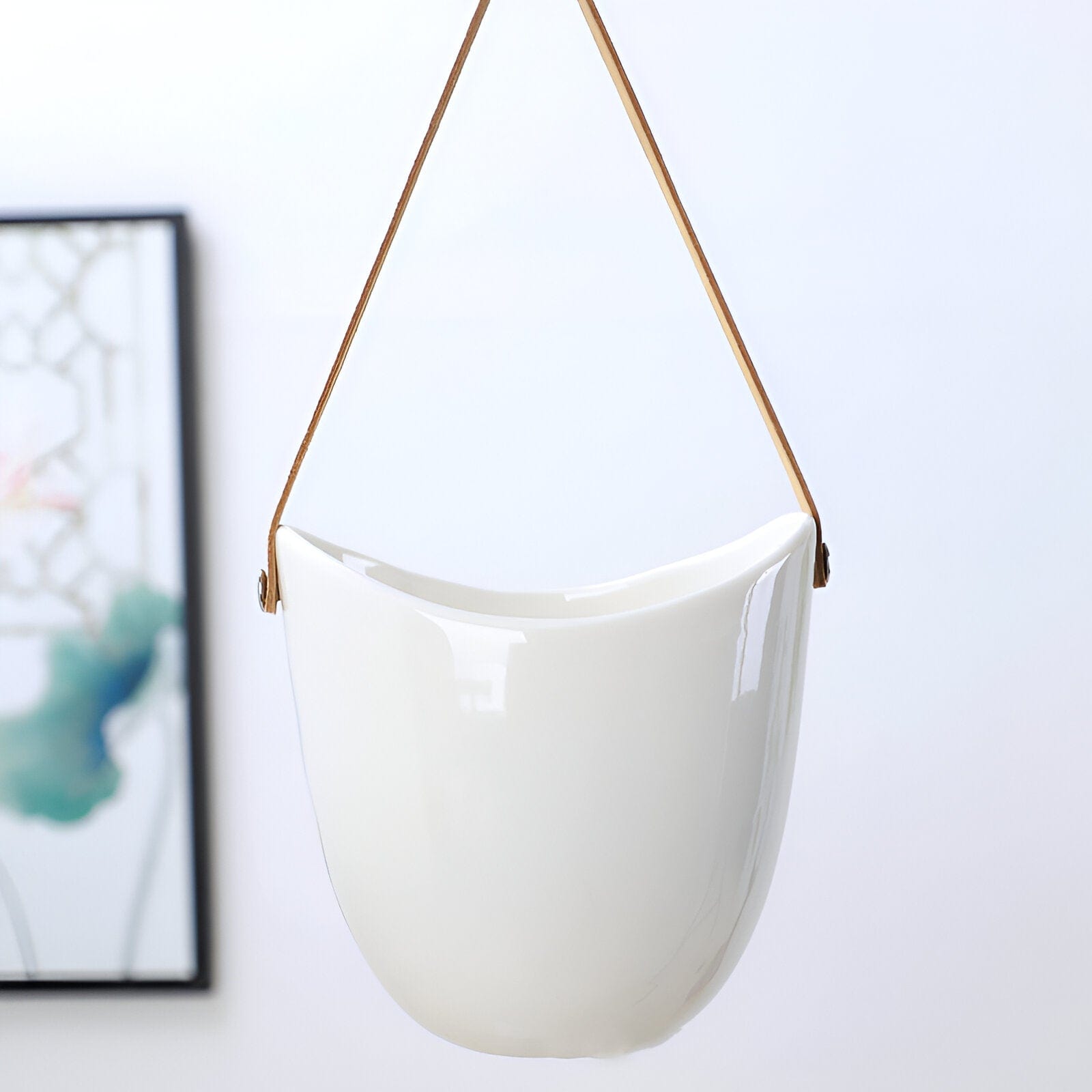 Ceramic Satchel Hanging Planter