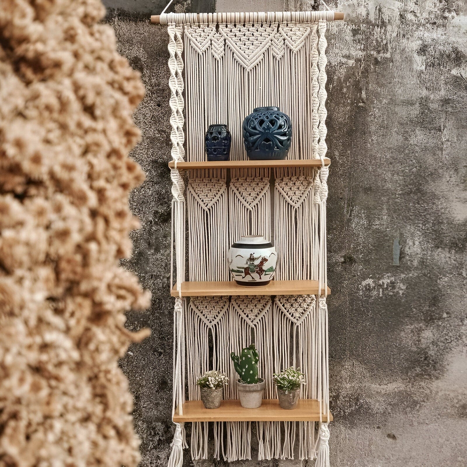 3-Tier Macrame Hanging Shelves