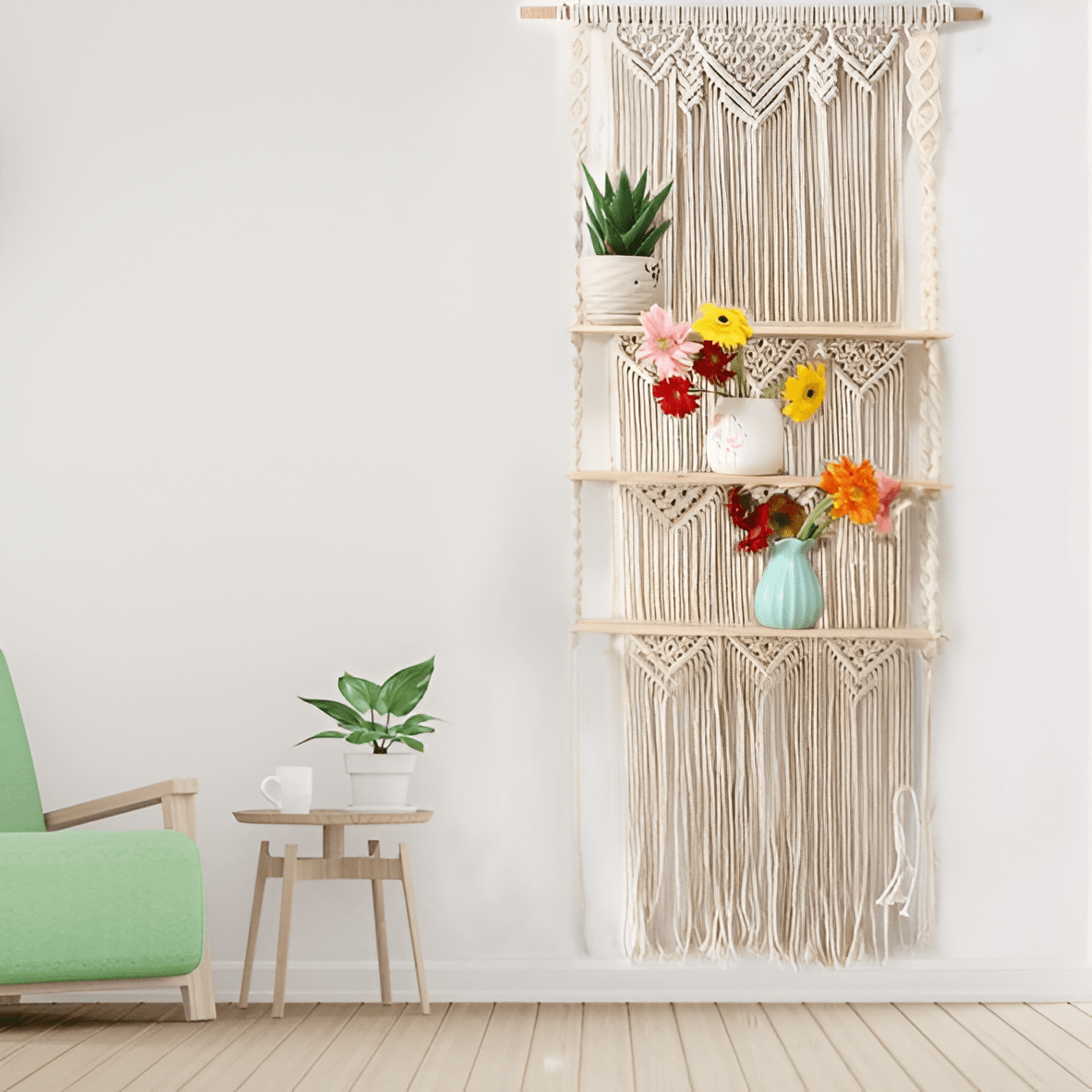 3-Tier Macrame Hanging Shelves