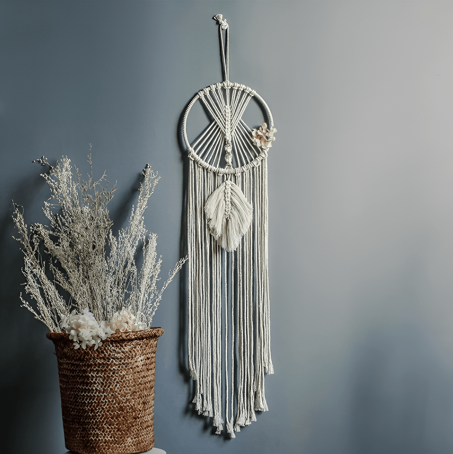 Night Sky Macrame Dreamcatcher Hanging Tapestry