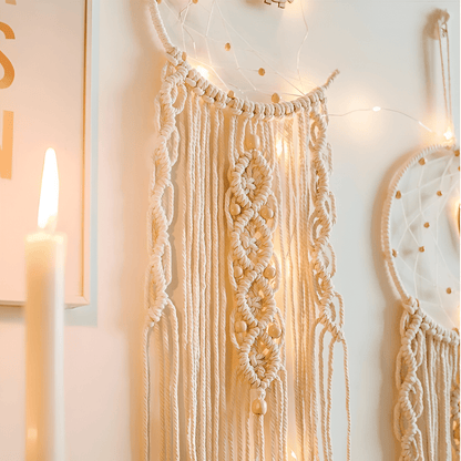 Night Sky Macrame Dreamcatcher Hanging Tapestry