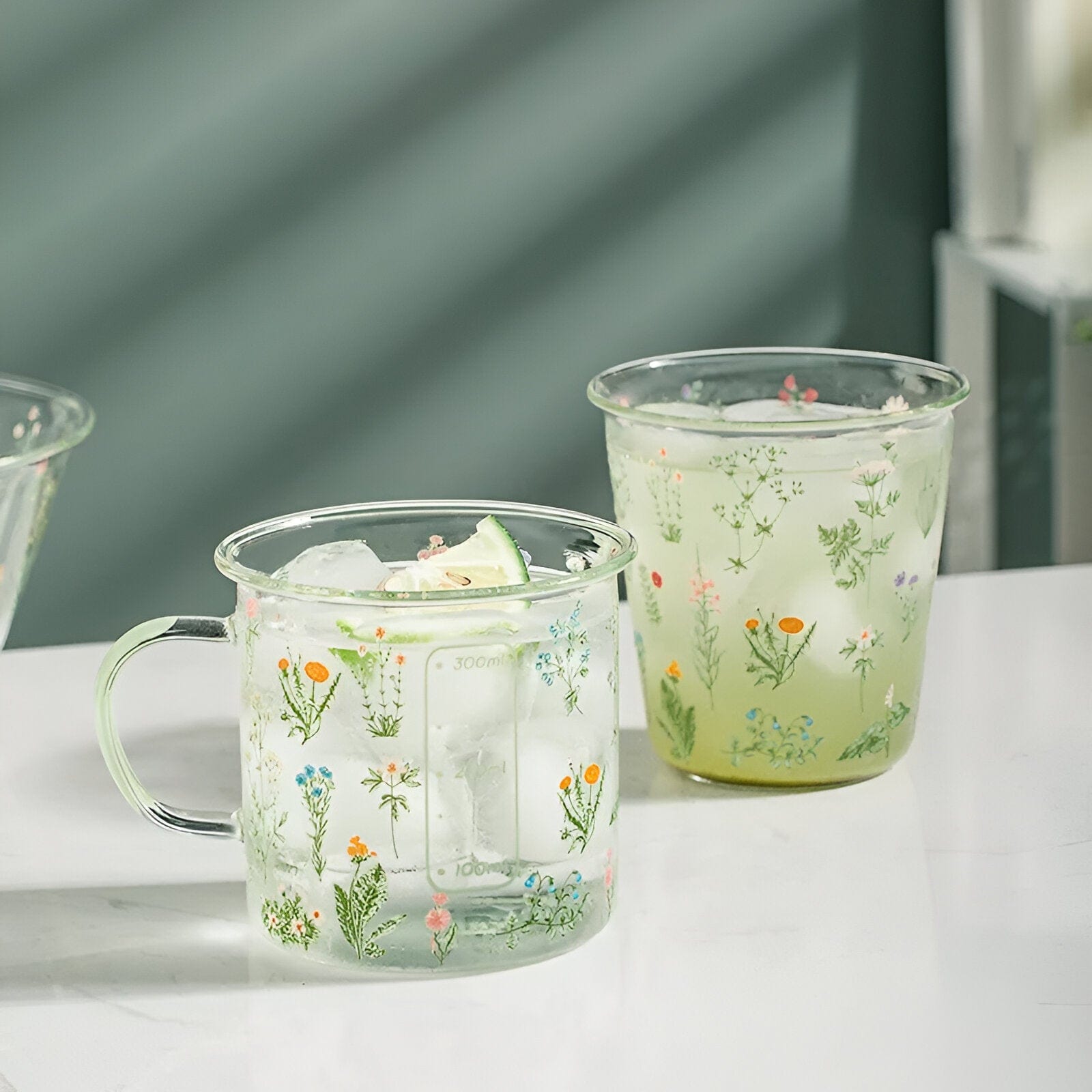 Flora Glass Mug + Cup