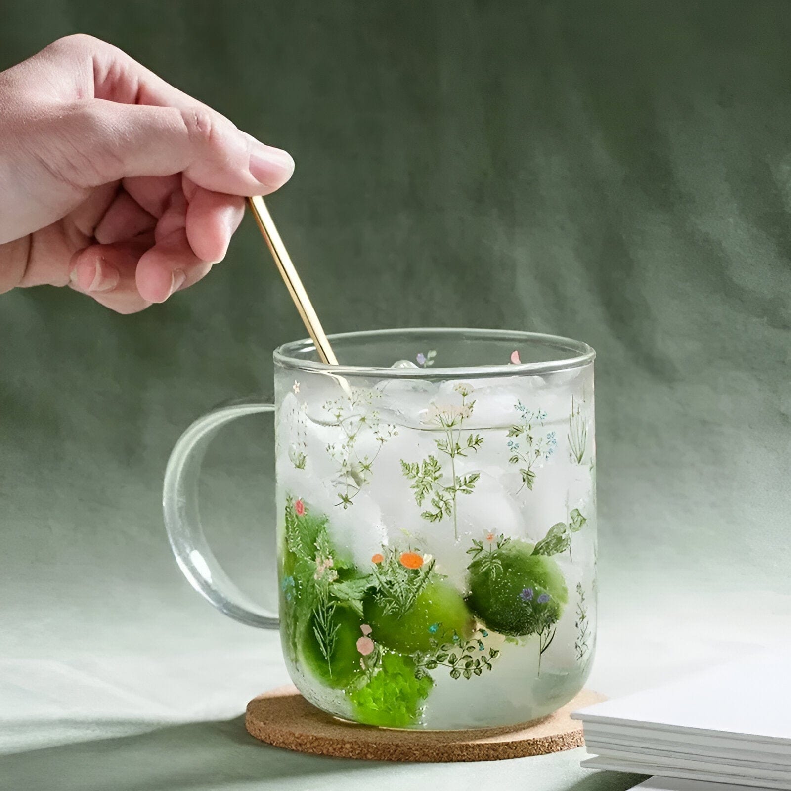 Flora Glass Mug + Cup