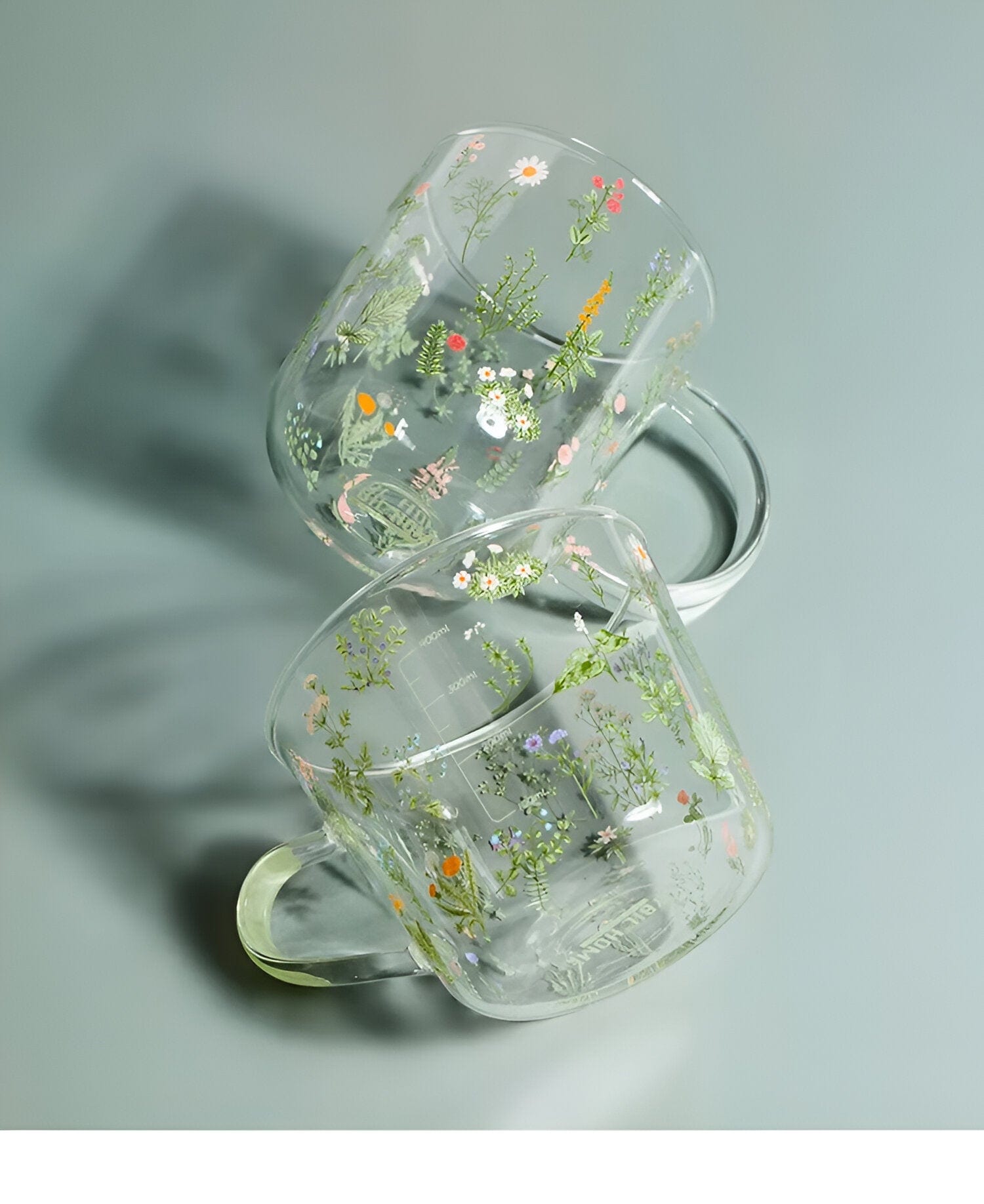 Flora Glass Mug + Cup