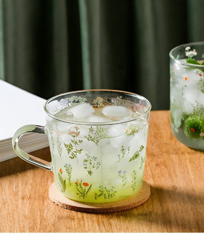 Flora Glass Mug + Cup