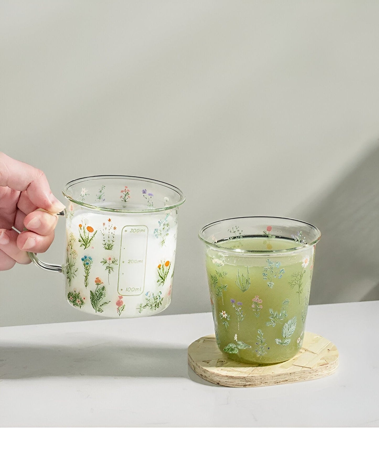 Flora Glass Mug + Cup