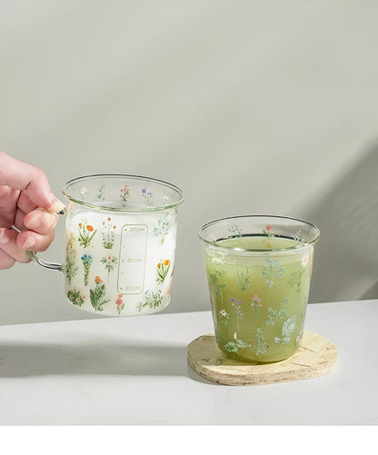 Flora Glass Mug + Cup