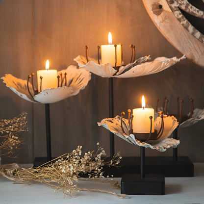 Elegant Metal Flower Candle Holders