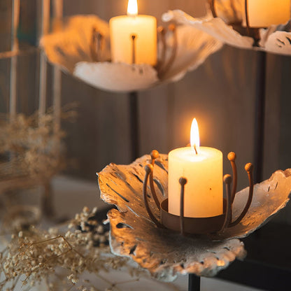 Elegant Metal Flower Candle Holders