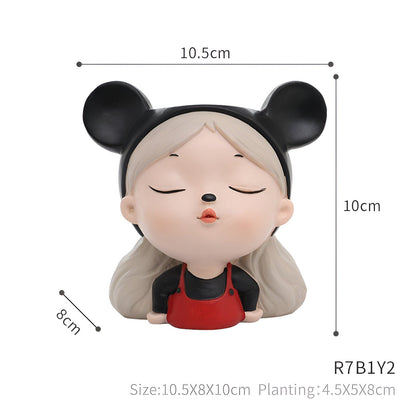 Girl Resin Pot