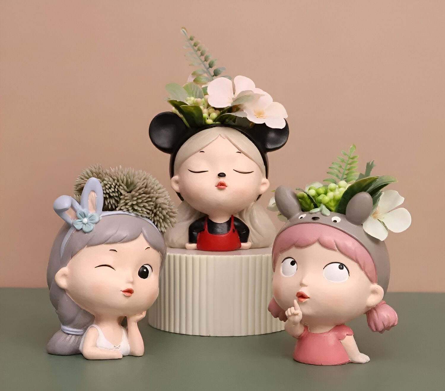 Girl Resin Pot