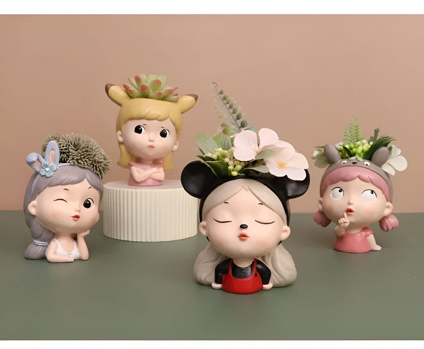 Girl Resin Pot