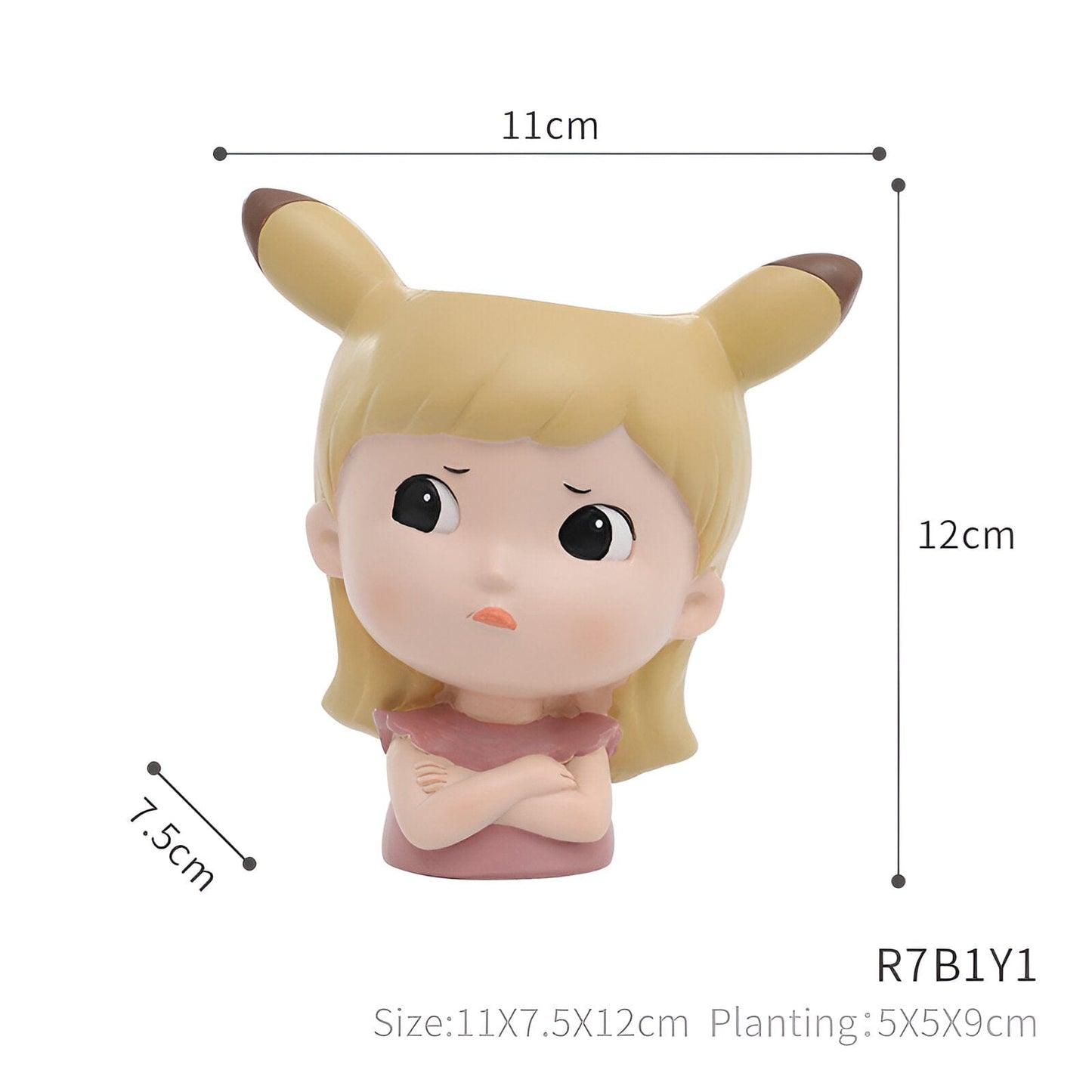 Girl Resin Pot