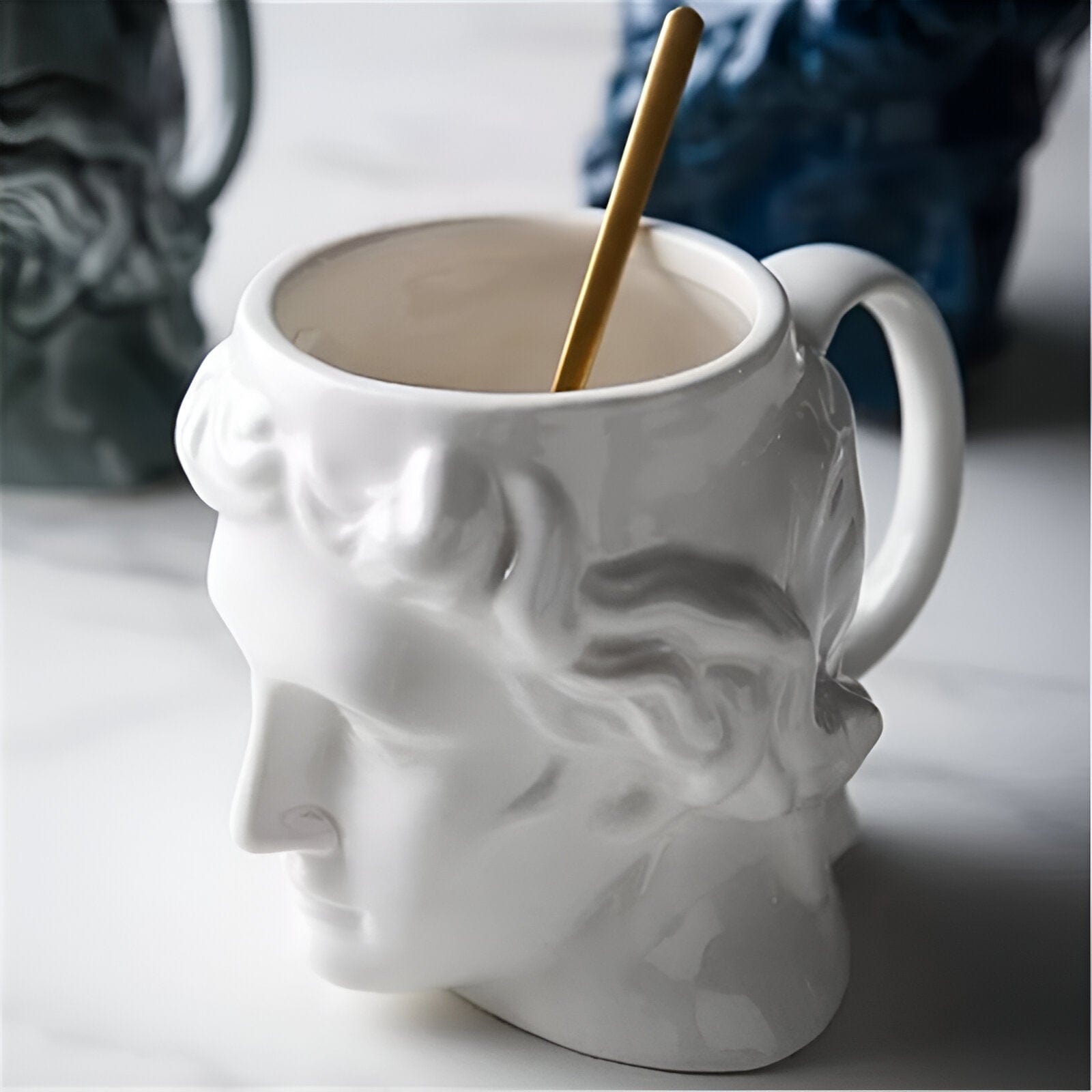 David's Head Ceramic Porcelain Mug