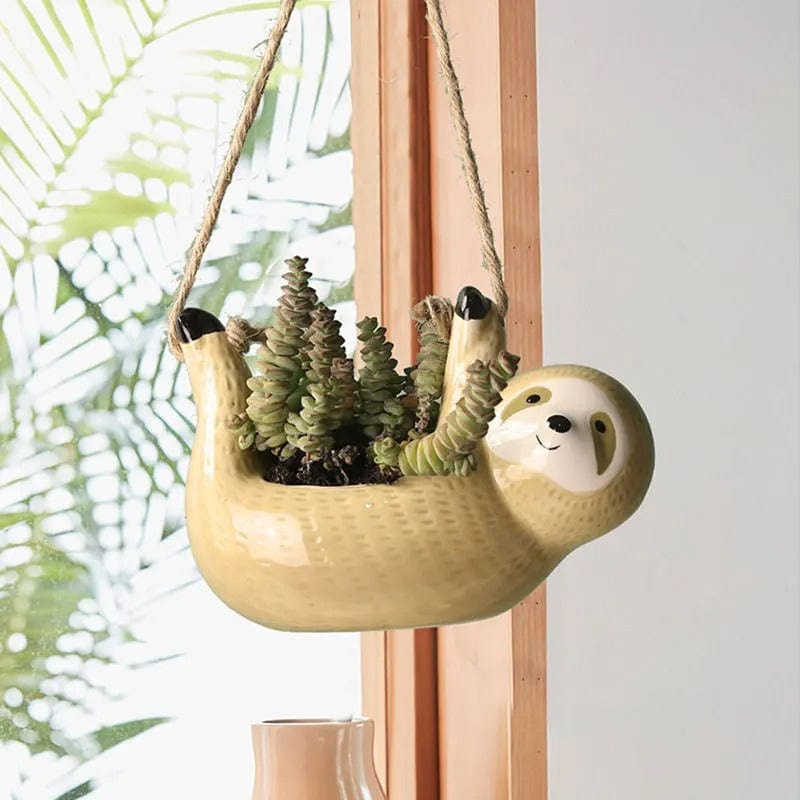 Sloth Ceramic Hanging Succulent Planter