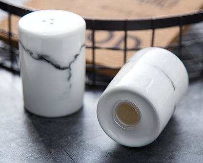 Ceramic Salt and Pepper Shaker + Oil and Vinegar Bottle Set