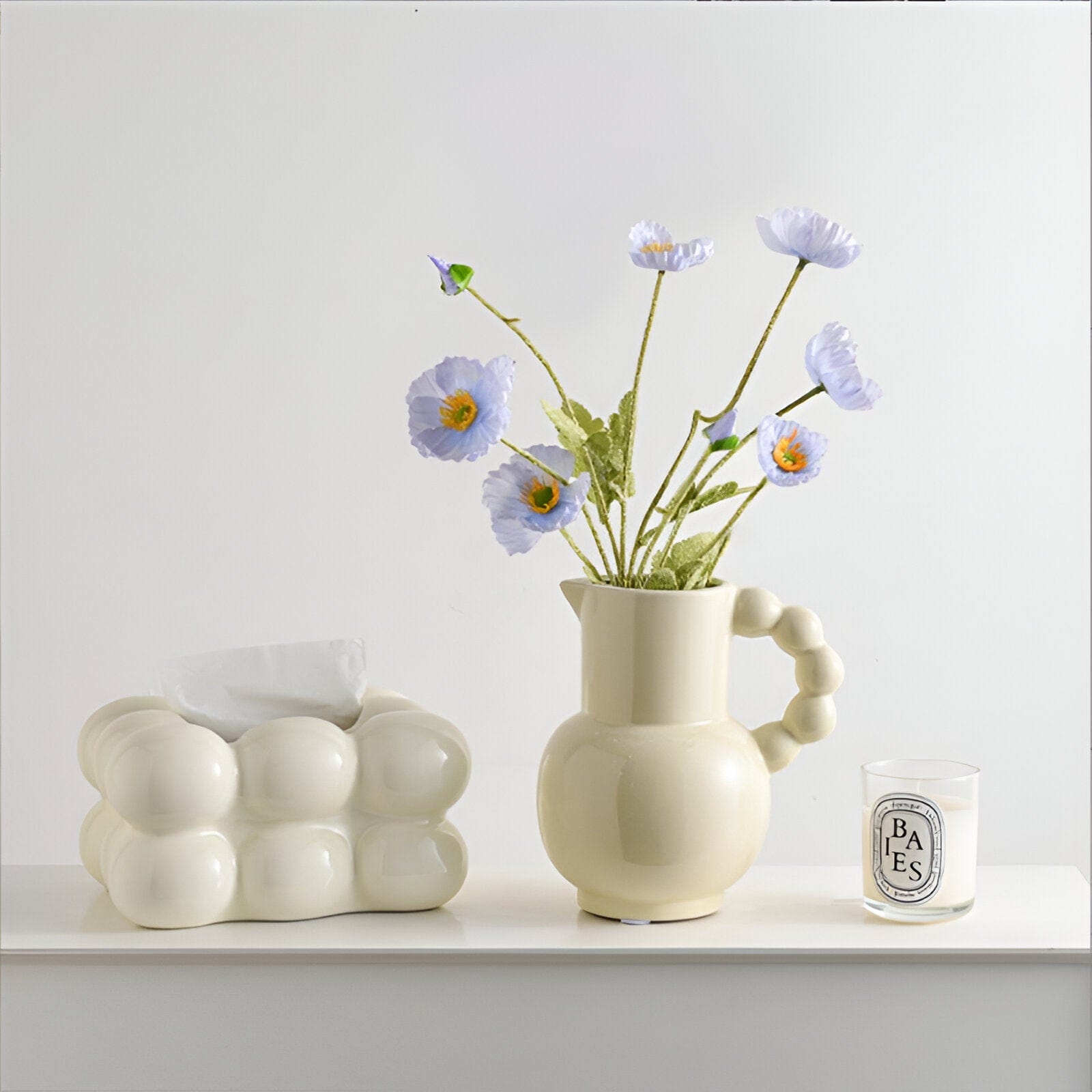 White Pitcher Flower Vase