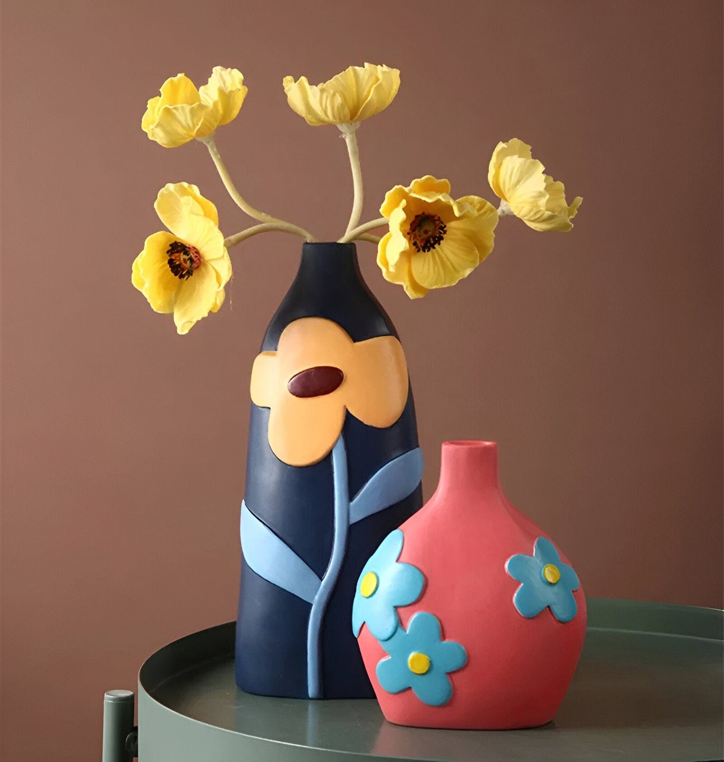 Flower Cutout Ceramic Vases