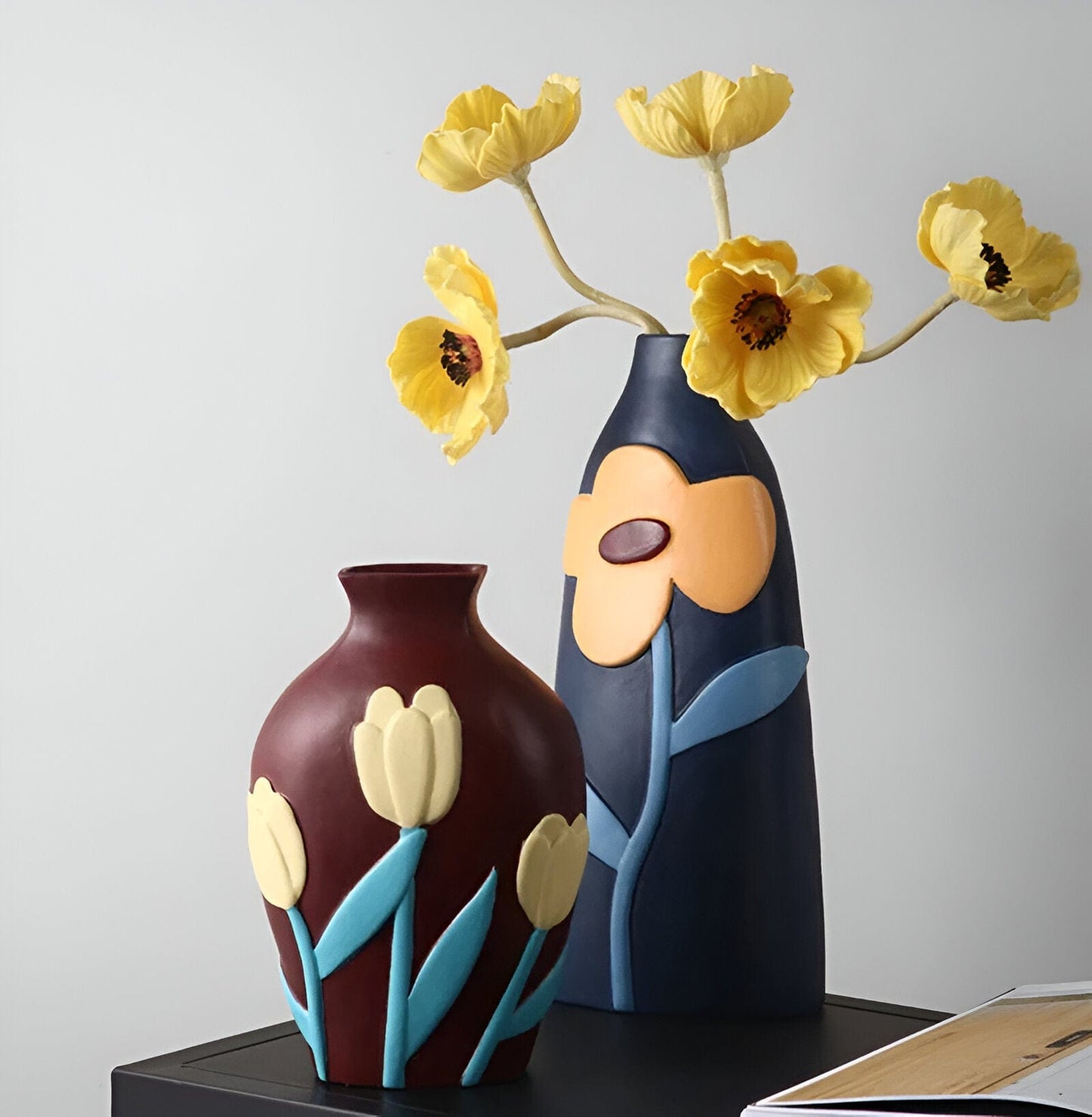 Flower Cutout Ceramic Vases