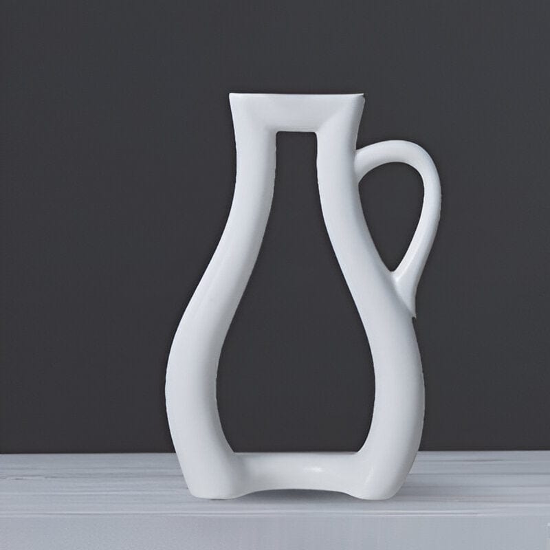 White Ceramic Tea Time Vases