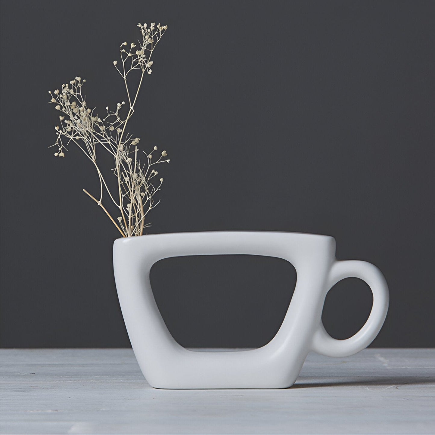 White Ceramic Tea Time Vases