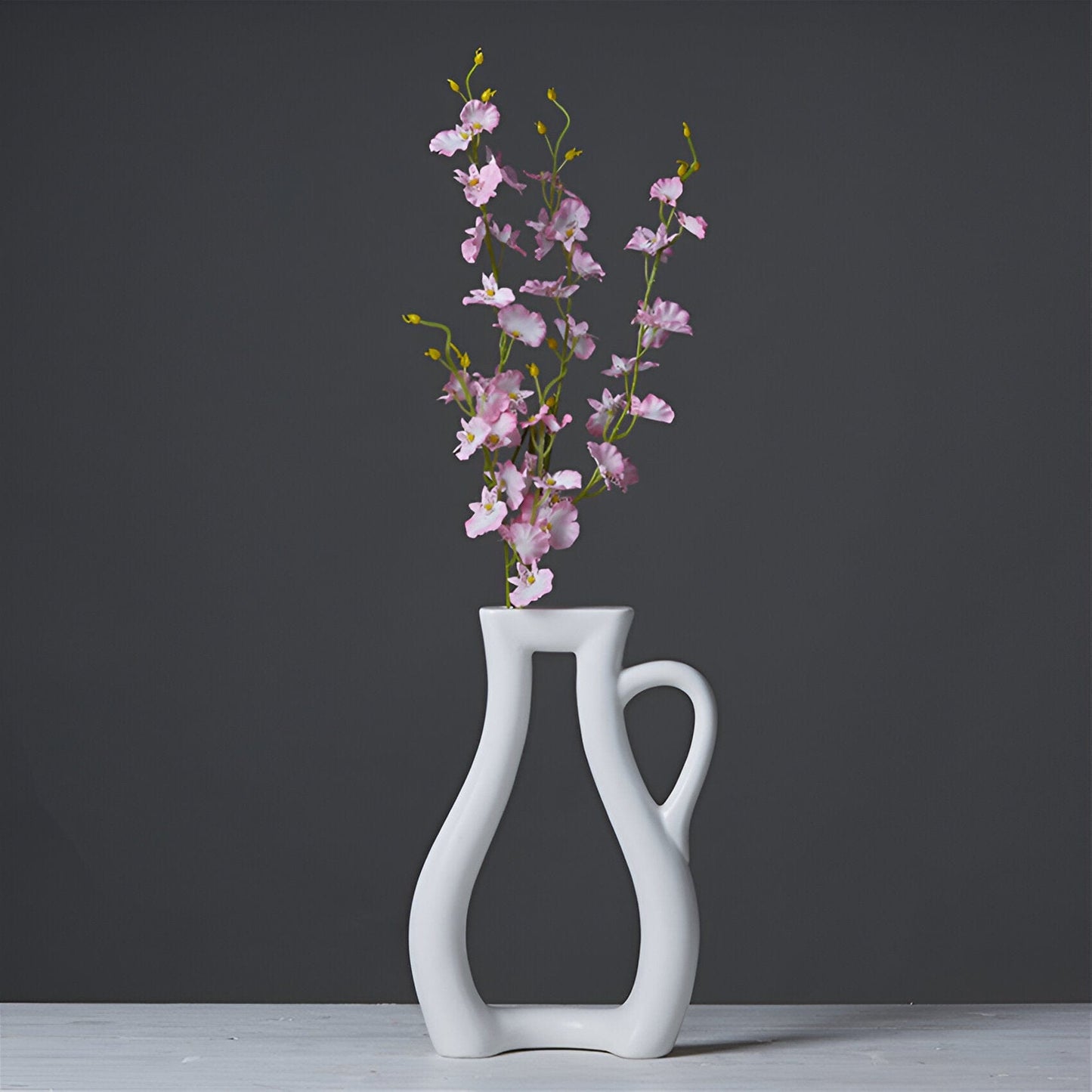 White Ceramic Tea Time Vases