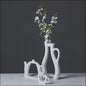 White Ceramic Tea Time Vases