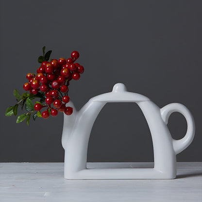 White Ceramic Tea Time Vases