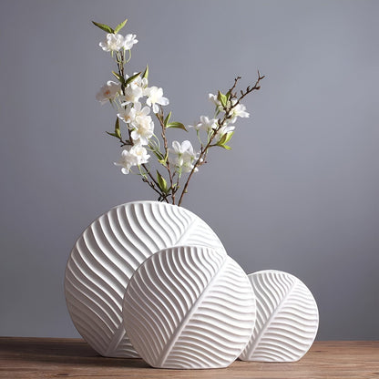 White Leaf Vases