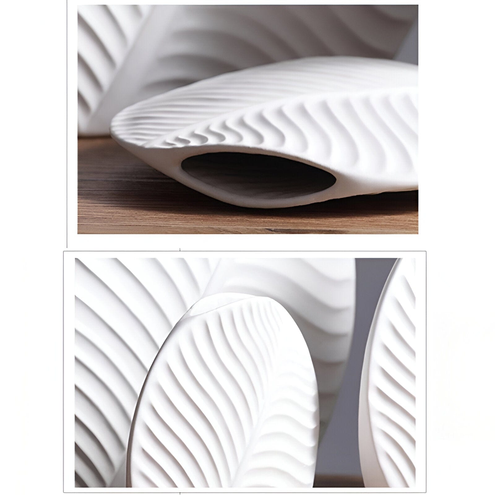 White Leaf Vases