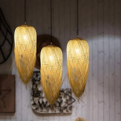 Bamboo Hanging Chandelier LED Lights