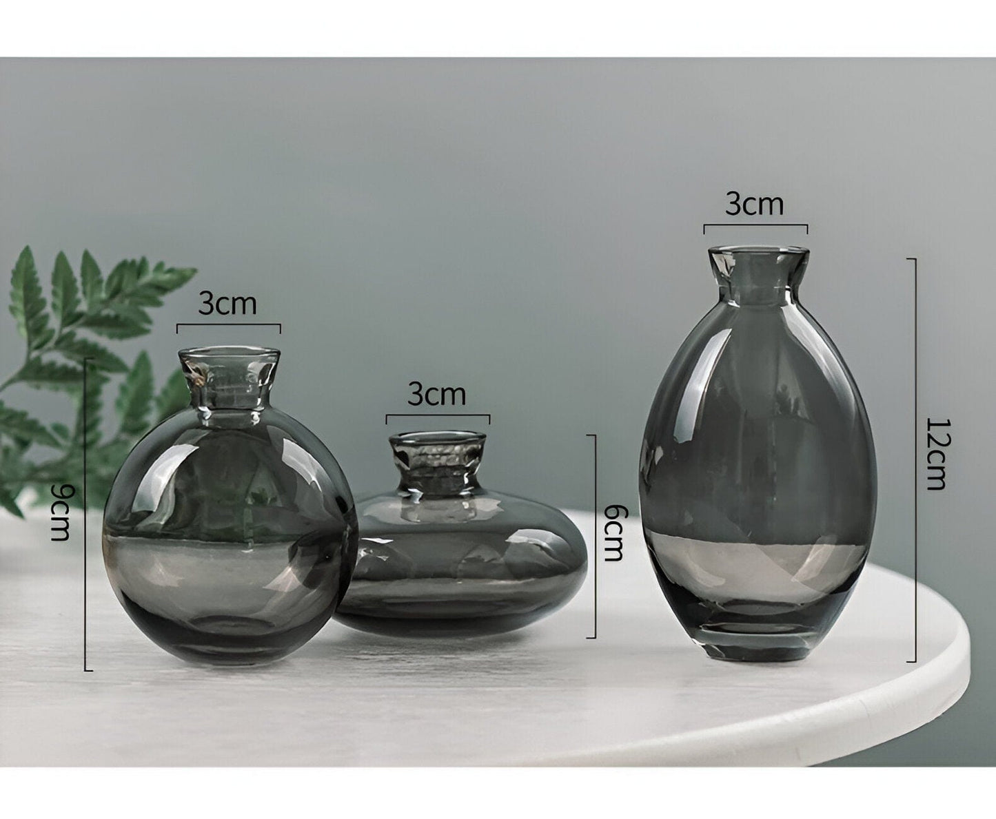  Cezanne Glass Vase 3-Piece Set