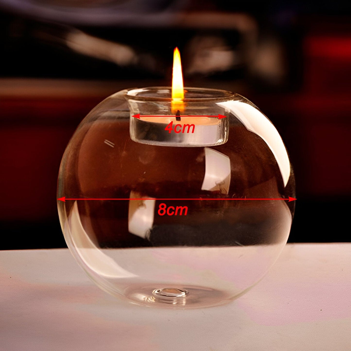 Crystal Ball Glass Tea Light Candle Holder