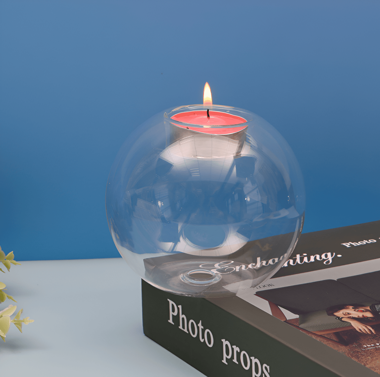 Crystal Ball Glass Tea Light Candle Holder