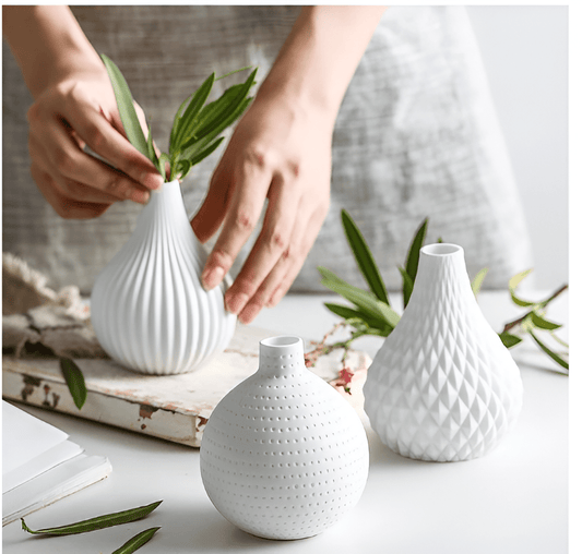 Textured Raindrop Vases