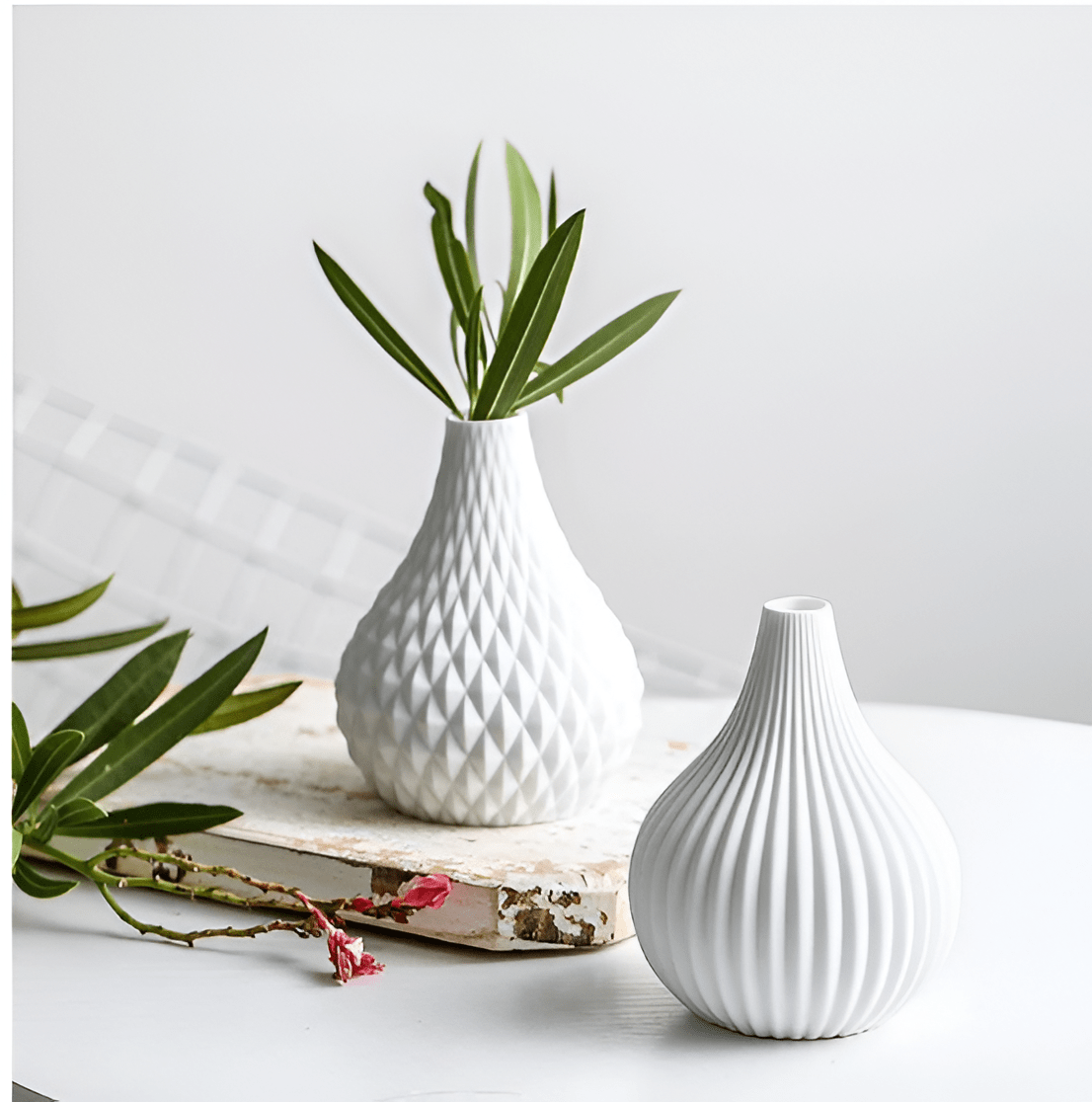 Textured Raindrop Vases