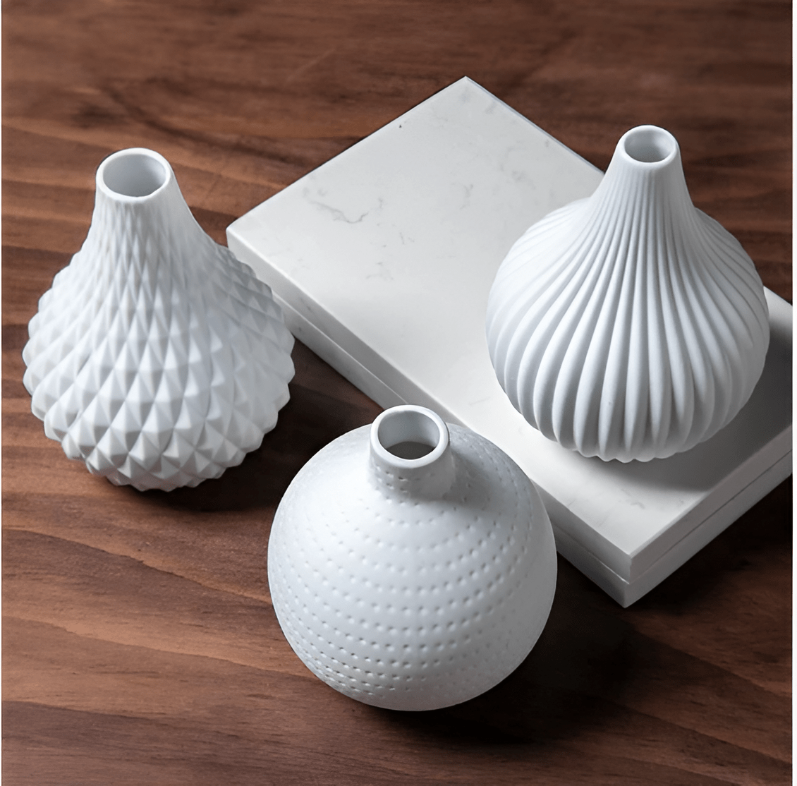 Textured Raindrop Vases