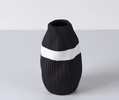 Contrast Ribbon Textured Ceramic Vase