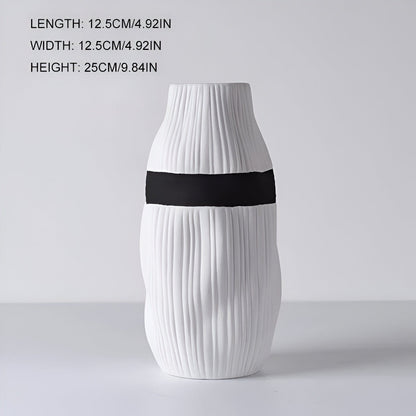 Contrast Ribbon Textured Ceramic Vase