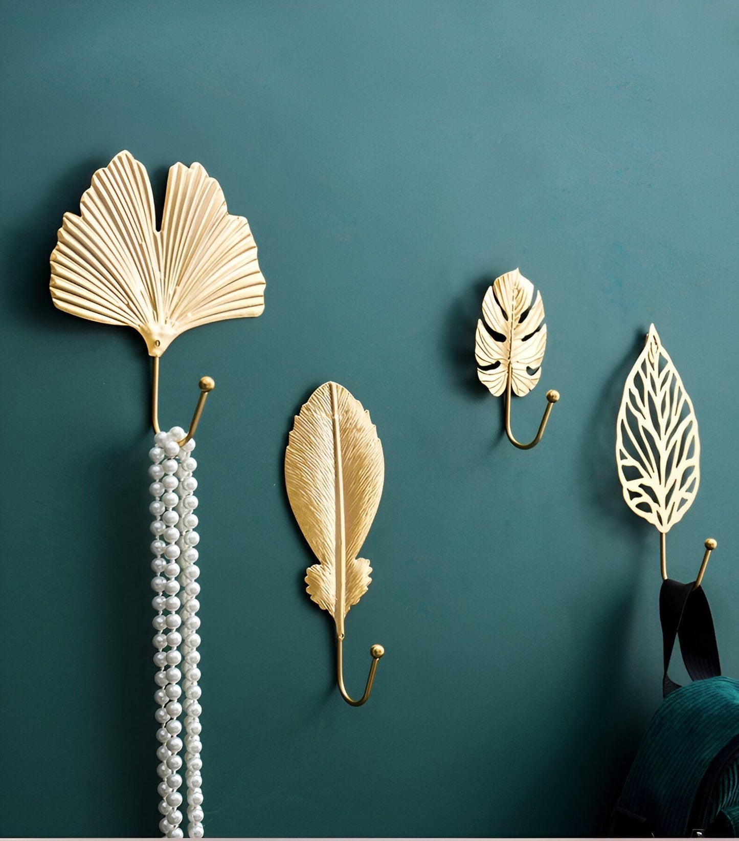 Nature's Leaves Metal Wall Hooks