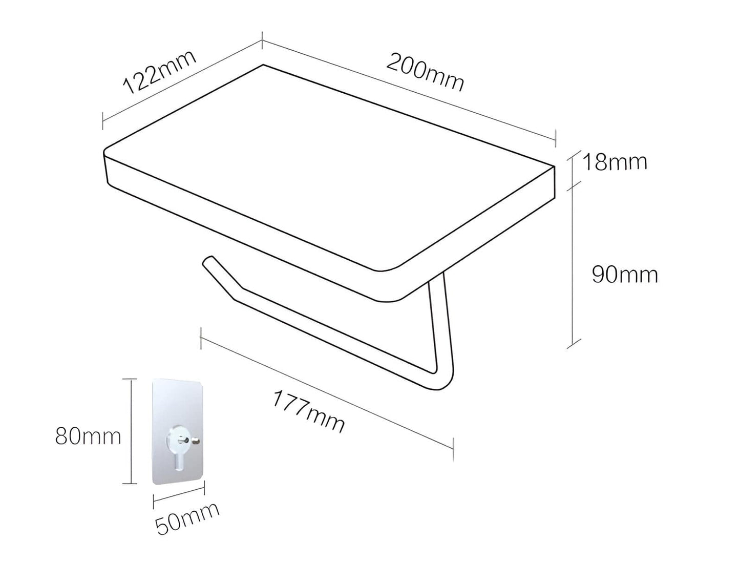 Multipurpose Wooden Toilet Roll Holder