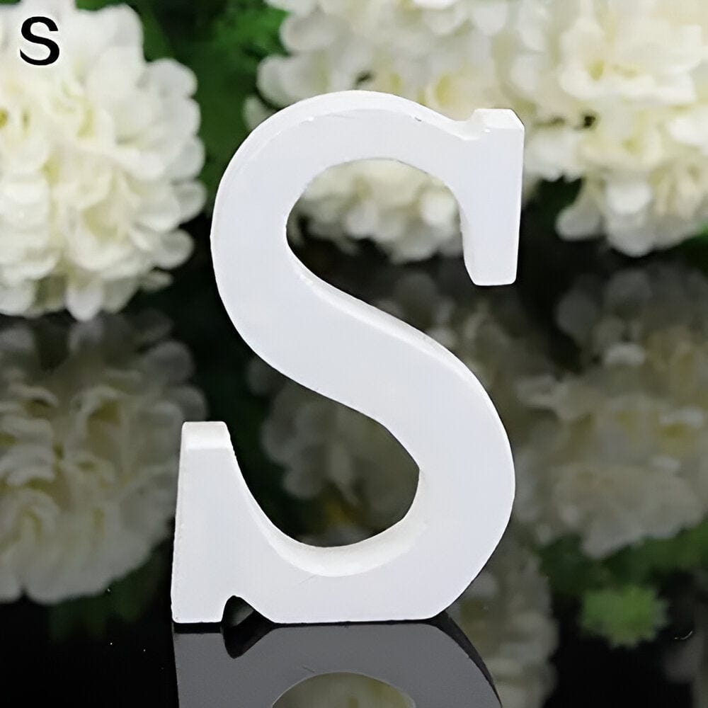 White Freestanding Mountable Wooden Alphabet Letter