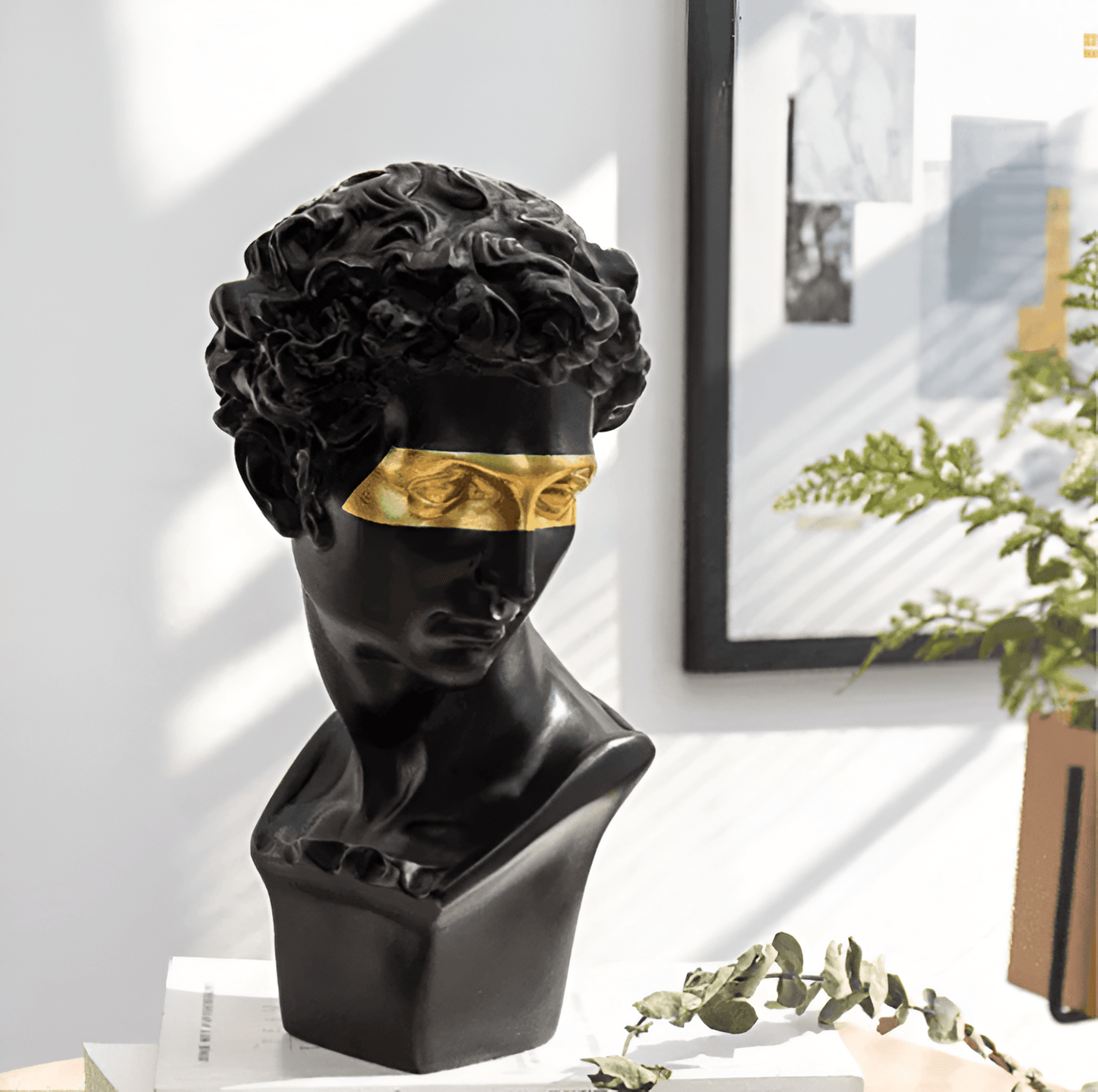 Florentine Gold Accent David Bust Statue