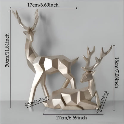 Reindeer Scandinavian Sculpture Set Of 2